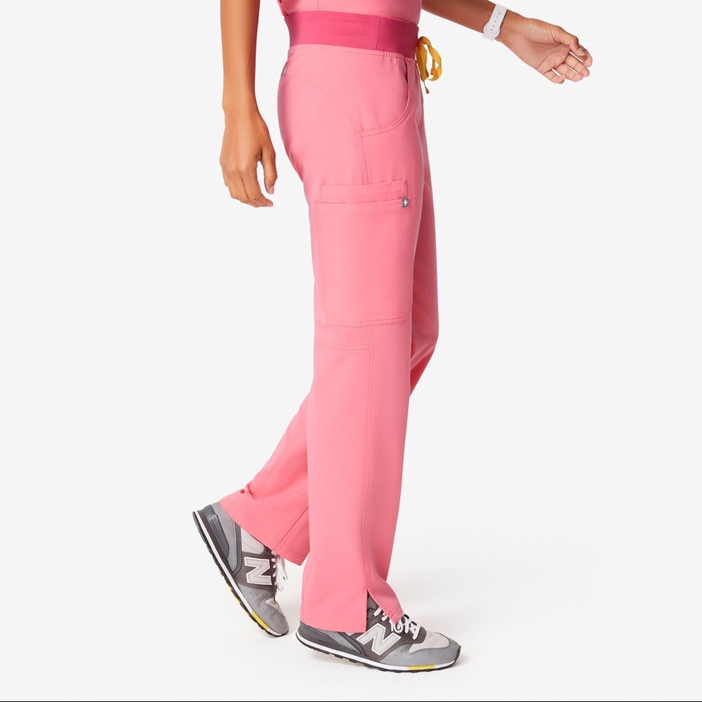 FIGS Neon Pink Kade Cargo Scrub Pants